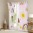 thumbnail image 3 of Homewish Multicolor Geometric Striped Blackout Curtains Set of 2 (52x84 Each),Kawaii Rainbow Sun Window Curtains,Black Stars Print Curtains and Drapes For Kids,Microfiber Bedroom Decor, 3 of 6