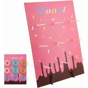 Donut Stand Donut Wall Display Stand Donuts Display Board with 9Pcs Stick Reusable Dessert Table Board Hot Pink Doughnut Holder