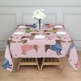 thumbnail image 3 of Colorful Funny Dachshund Square Tablecloth,Waterproof Square Table Cover,Wipeable Spillproof Washable Table Cover for Home Kitchen Party Decor 52"x52"(132x132cm), 3 of 6