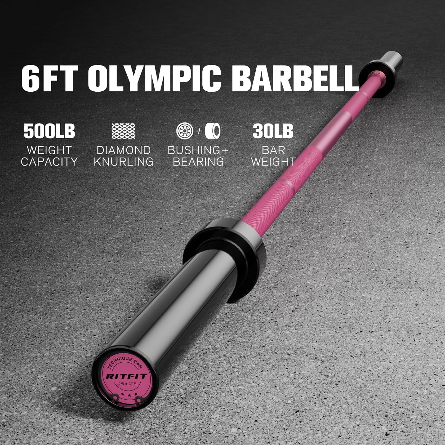 RITFIT Olympic Barbell Inch Weight Bar For