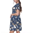 thumbnail image 2 of Uemuo Forest Elk Print Womens Summer Dress Casual Swing Short Sleeve Sundresses Beach A-line Shift Dress, 2 of 6