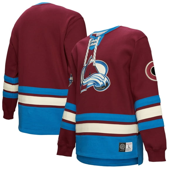 Men's Burgundy Colorado Avalanche Heritage Lace-Up Pullover Sweatshirt