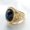 Gold, variant on Unisex Stainless Steel Ring Carved Gemstone Jewelry Retro European American Style Black Golden Stones Everyday