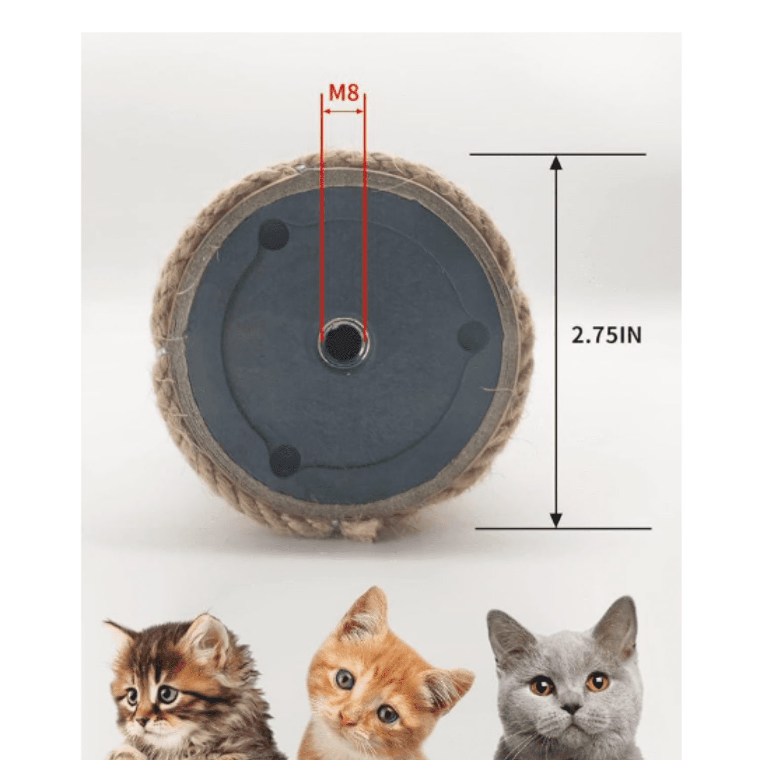 15" x 2.75" M8 6 Pack Cat Tree Scratching Post Replacement Parts for Indoor Cats Tower Rope Scratch Poles Refill Sisal Pole Part for Refurbishment Accessories Spare Green