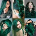 thumbnail image 4 of 12PCS Colored Green Hair Extensions Party HigFrifoshsights Colorful Clip in Hair Extensions 22 Inch Straight Synthetic Hairpieces for Women Kids Girls Halloween Christmas Cosplay(Green), 4 of 6