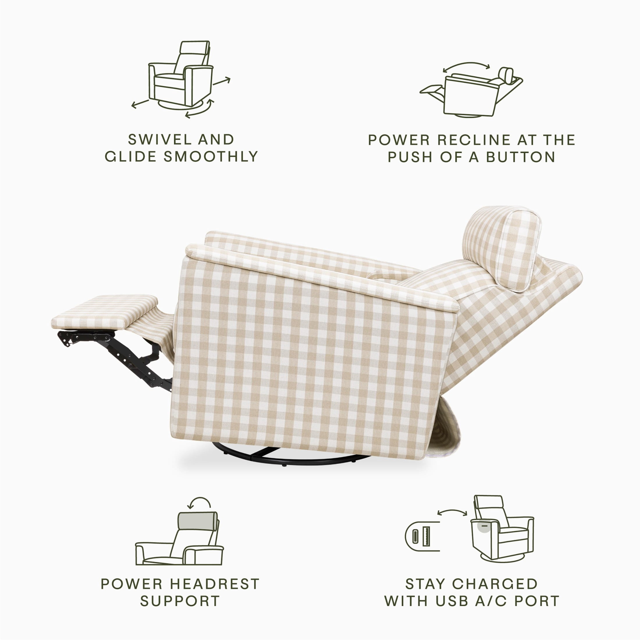 Namesake Willa Plus Power Glider Recliner w/ Power Headrest
