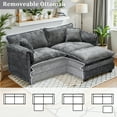 thumbnail image 4 of Gexpusm Sectional Sofa L Shaped Couch with Ottoman Living Room Sleeper Set, 2 Seats with Chenille and Double Layer Cushions 77" W.Gray, 4 of 6