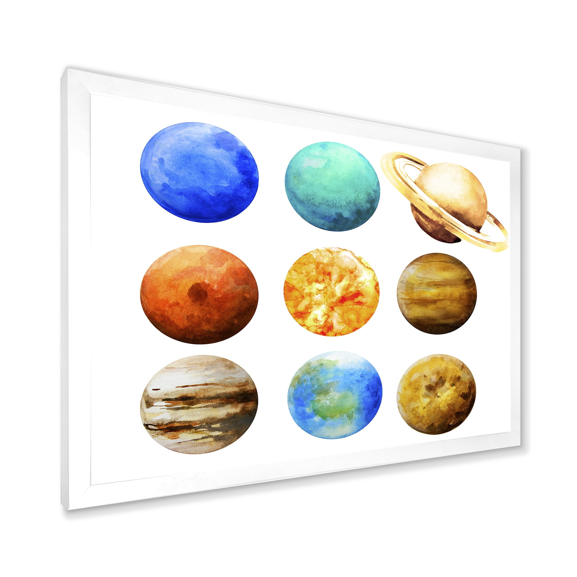 Designart 'Different Planets In Orbit' Modern Framed Art Print
