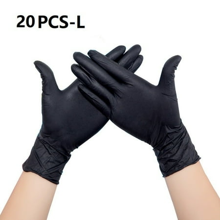 

20x Black Pure Nitrile Gloves Latex Free Protective Gloves For Home /Inspection