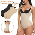 thumbnail image 2 of MANIFIQUE 2 Packs Thong Shapewear Bodysuit for Women Tummy Control Open Bust Body Shaper Slimmer Shaping Thong, 2 of 6