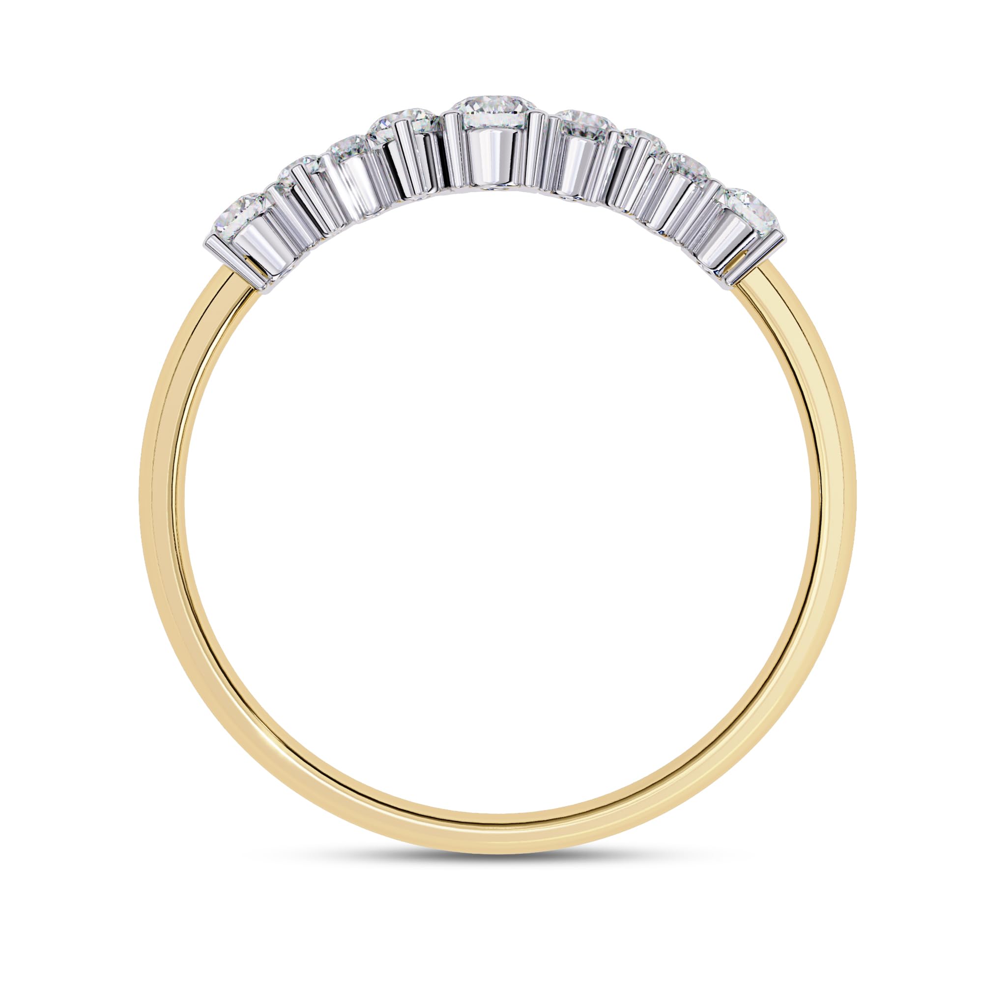AFFY Eternity Rings for Women, Round Cut Lab Created Moissanite Engagement Wedding Band Ring in 10K Solid Yellow Gold Size-6.5