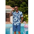 thumbnail image 3 of COOFANDY Men's Hawaiian Matching Set Summer Tropical Beach Shirt 2 Piece Outfits Flower Button Down Shirts and Shorts, 3 of 8