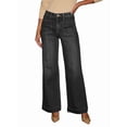 thumbnail image 1 of Pantalones Vaqueros de Pierna para Mujer, Cintura Alta, Rectos, Elásticos y con Bolsillos. Negro M, 1 of 8