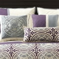 thumbnail image 3 of Lanco Damask 7-Piece Comforter Set, Purple/Beige California King, Soft & Breathable, Geometric, Medallion, 3 of 7
