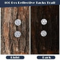 thumbnail image 6 of NOGIS 100 Pcs Reflective Tacks Trail Marking Tacks Reflective Trail Tacks Glow Tacks Reflective Trail Markers Mark Trail Reflective Thumb Tacks for Hunting Hiking Camping Tree Stand (Silver), 6 of 7
