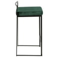 thumbnail image 3 of Fuji Contemporary Stackable Counter Stool In Black With Green Velvet Cushion - Set Of 2, 3 of 7