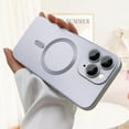 thumbnail image 4 of Magnetic case for iPhone 11 Pro Max Phone Case for Women, Matte Luxury Soft Metallic Luster Design with Camera Lens Protector, Compatible with Magsafe Case for iPhone 11 Pro Max 6.5"-Silver, 4 of 13