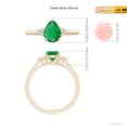 thumbnail image 6 of ANGARA Natural Pear Emerald Solitaire Ring with Trio Diamond Accents in 14K Yellow Gold for Women (Size-8x6mm) | May Birthstone, Birthday, Anniversary, Jewelry Gift for Women | Natural Emerald Ring, 6 of 11