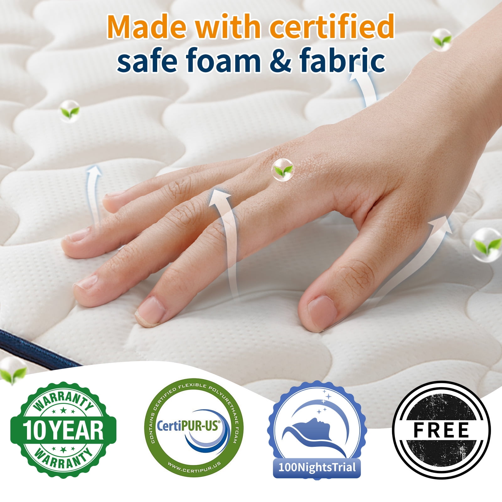 12 inch Full Mattress, Memory Foam & Spring Hybrid Medium Comfort Full Size in a Box,Adult