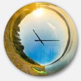 thumbnail image 1 of Designart 'Kayak in River Little Planet ' Modern wall clock, 1 of 6
