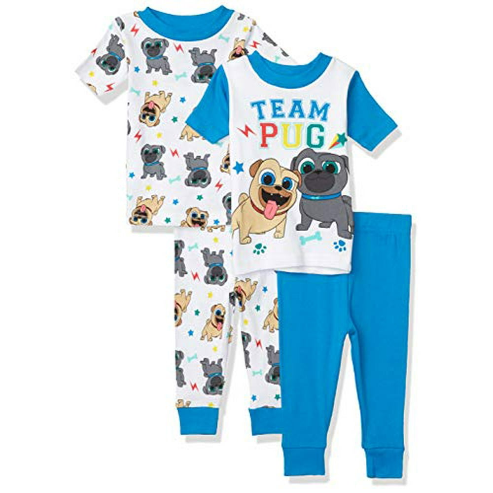Disney Disney Boys' Toddler Puppy Dog Pals 4Piece Cotton Pajama Set, puppy blue, 4T Walmart