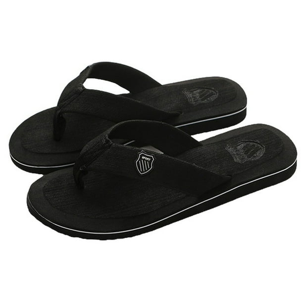 GOOHOCHY Chanclas de verano para hombre, sencillas, duraderas y frescas, para playa y hogar (talla 588, 44 yardas, negras, EU42.5, US9, UK8, 27 cm, 9 EE. UU., 8 Reino Unido, 42.5 UE, 10.611 pulgadas)