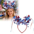 thumbnail image 2 of 4th of July Headbands Patriotic Head Boppers, Red White Blue Sequin Independence Day Hairband, Memorial Day Hair Patriotic Themed Party Headwear for Women Men Kids, 2 of 6