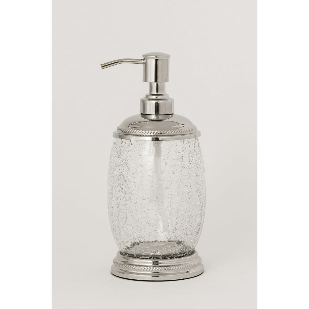 Empire Hotel Clear Crackle Glass Lotion Dispenser With Chrome Finish ...