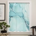 thumbnail image 4 of Turquoise Semi Sheer Curtains Drapes for Living Room, Bedroom, French Doors Window 45 Inches Long, Modern Marble Ink Painting Abstract Art Rod Pocket Chiffon Curtain Drapery Voile Draperies Panel, 4 of 6