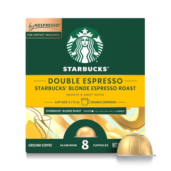 Starbucks By Nespresso Vertuo Pods, Starbucks Double Blonde Espresso Roast Coffee, 8 Capsules 2.82 oz