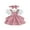 Pink, variant on 3Pcs Newborn Baby Girls Overalls Dress Set Short Sleeve Romper Tops + Suspender Skirt + Headband 3M 6M 12M 18M 24M Infant Casual Clothes