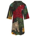 thumbnail image 6 of Jungle Cats Vibrant Foliage Art Womens Dress With Pockets Summer V Neck 3/4 Sleeve Dress Plus Size Loose Dress, 6 of 7