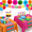 Fiesta, variant on Cat Themed Birthday Party Supplies Set, Serves 24, Pink Blue Disposable Tableware Decorations