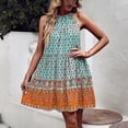 thumbnail image 2 of Halter High Neck Dresses Sleeveless Boho Dress Boho Print Dress Flowy Large Hem Dress Print Tiered Dress Halter Neck Dresses Sleeveless Boho Tiered Print Flowy Large Hem Casual ANGGREK Otros, 2 of 6
