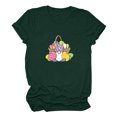 thumbnail image 1 of Daisyyozoid T-Shirt de Pâques pour Femmes, Imprimé Mignon Bunny, Manches Courtes Décontractées, 1 of 4