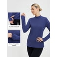 thumbnail image 5 of baleaf Thermal Shirts for Women Long Sleeve Turtleneck Tops Fleece Lined Base Layer with Thumb Hole Cold Weather Winter Gear Navy Blue L, 5 of 7