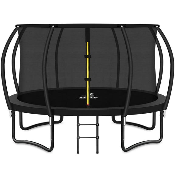 JELENS Trampoline 8FT 10FT 12FT 14FT 16FT, Recreational Trampolines with Enclosure Net and Ladder, Outdoor Anti-Rust Trampolines for Kids and Adults