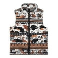 thumbnail image 4 of Uorisanigo Fleece Vest for Boys Girls Full Zipper Jacket Sleeveless Warm Outwear Southwestern Aztec Cow Print Sweatshirt with Pockets Lightweight Fall Winter Fashion Outfits Clothes, 4 of 7
