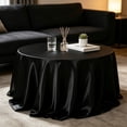 thumbnail image 5 of Round Satin Tablecloth, Wrinkle Resistant Fabric Table Cover, Waterproof Smooth Dining Table Cloth, 8 Color Decor for Wedding Banquet Party Home Dining, 5 of 6