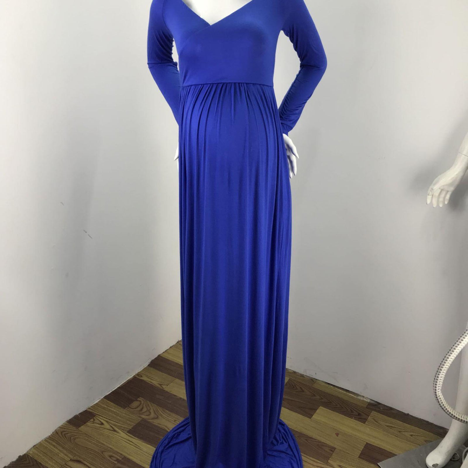 Ketyyh-chn99 Womens Maternity Dresses Long Sleeve Maternity Dress Clothes  Ruched Pregnancy Dress Blue,L - Walmart.com