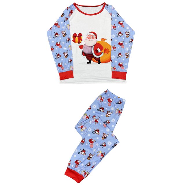 Pijamas Familiares NavideñOs Conjuntos A Juego Dibujos Animados Papá Noel Imprimir Tops + Pantalones XBTCLXEBCO XL;Papá Morado