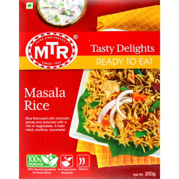 Pack Of 4 MTR Ready To Eat Masala Rice 250 Gm (8.8 Oz)