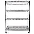 thumbnail image 2 of GDF Studio 55" Heavy Duty Wire Adjustable Shelves with Wheels, 4-Tier Garage Storage Unit, Rolling Industrial, Black, 2 of 10