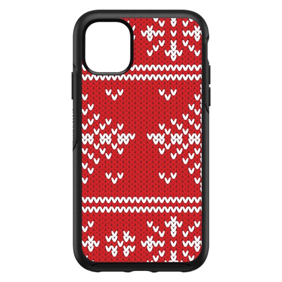 DistinctInk Custom SKIN / DECAL compatible with OtterBox Symmetry for iPhone 11 Pro MAX (6.5" Screen) - Red White Ugly Christmas Sweater - Christmas All Year