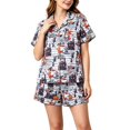 thumbnail image 2 of Gray Halloween Womens Pajamas Set Satin Women's Halloween Pajamas Pumpkin Ghost Pjs Button Down 2 Piece Lounge Set M, 2 of 4