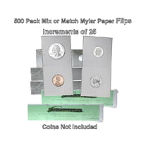 500 Assorted Size 2x2 Coin Holder Flip Cardboard Mylar GUARDHOUSE Storage Case 