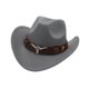 thumbnail image 4 of Sombrero de vaquero, elegante accesorio de disfraz para actuaciones, carnavales, viajes, juegos de rol. Gris, 4 of 9