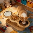thumbnail image 1 of Aodebiao Support de Bol pour Animaux à Angle d'Inclinaison Réglable, Mangeoire Surélevée Surélevée pour Chiens Chats, Base Antidérapante, Alimentation Ergonomique, Bols en Acier Inoxydable, Égouttoir Anti-Étouffement Anti-Vomissement, 1 of 8