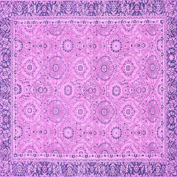 Ahgly Company Indoor Square Oriental Purple Traditional Area Rugs, 5' Square