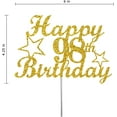 thumbnail image 2 of 98 Birthday Cake Topper Gold Glitter, Party Decoration Ideas, Sturdy Doubled Sided Glitter, Acrylic Stick. Made in USA (98th), 2 of 4